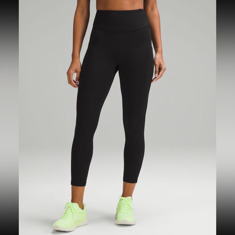 Black Lululemon Fast and Free High Rise 25” Leggings
